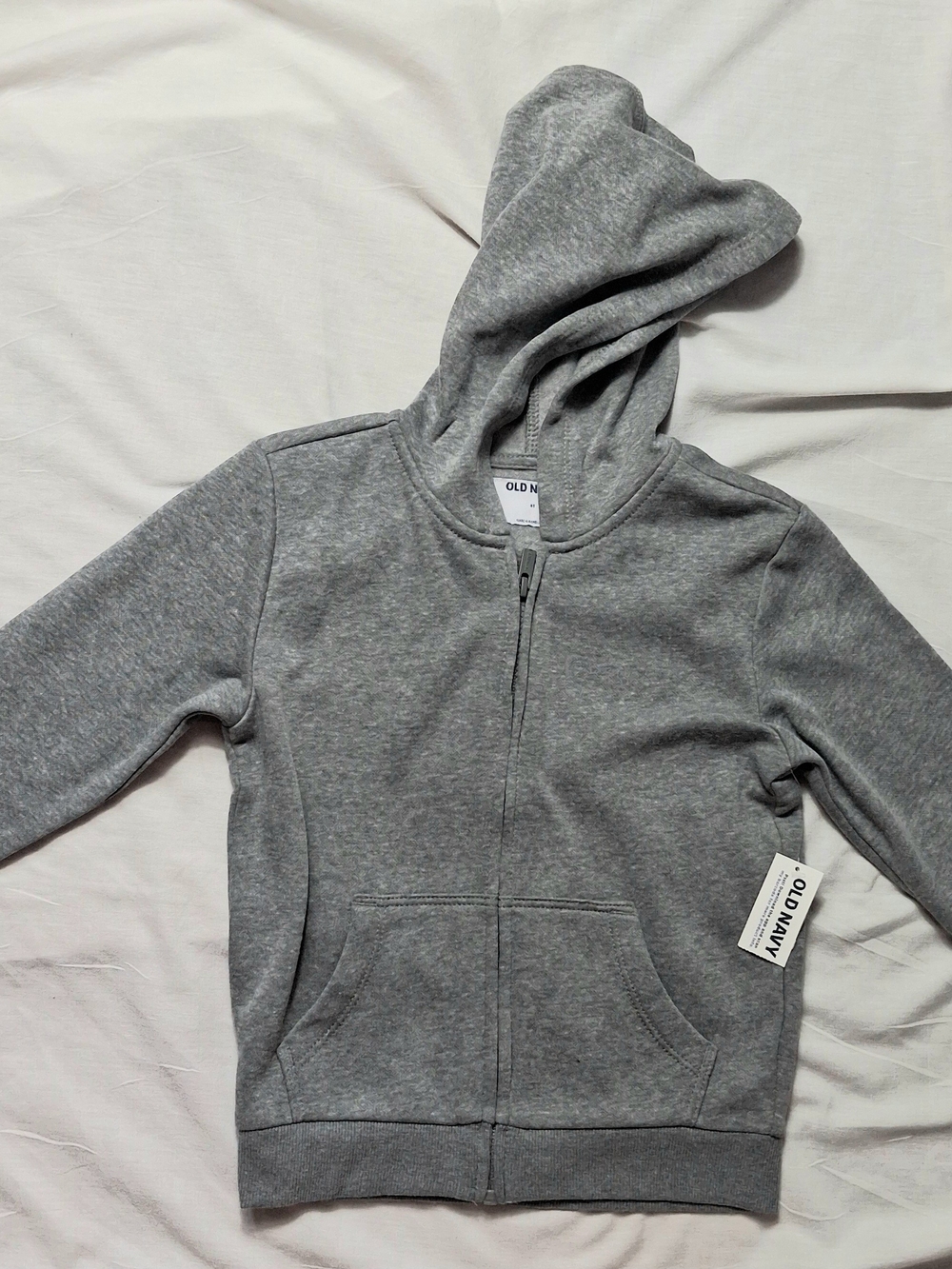Old Navy Toddler Hooded Sweat Jacket Size 4T Gray Full Front Zip Long Sleeve NEW